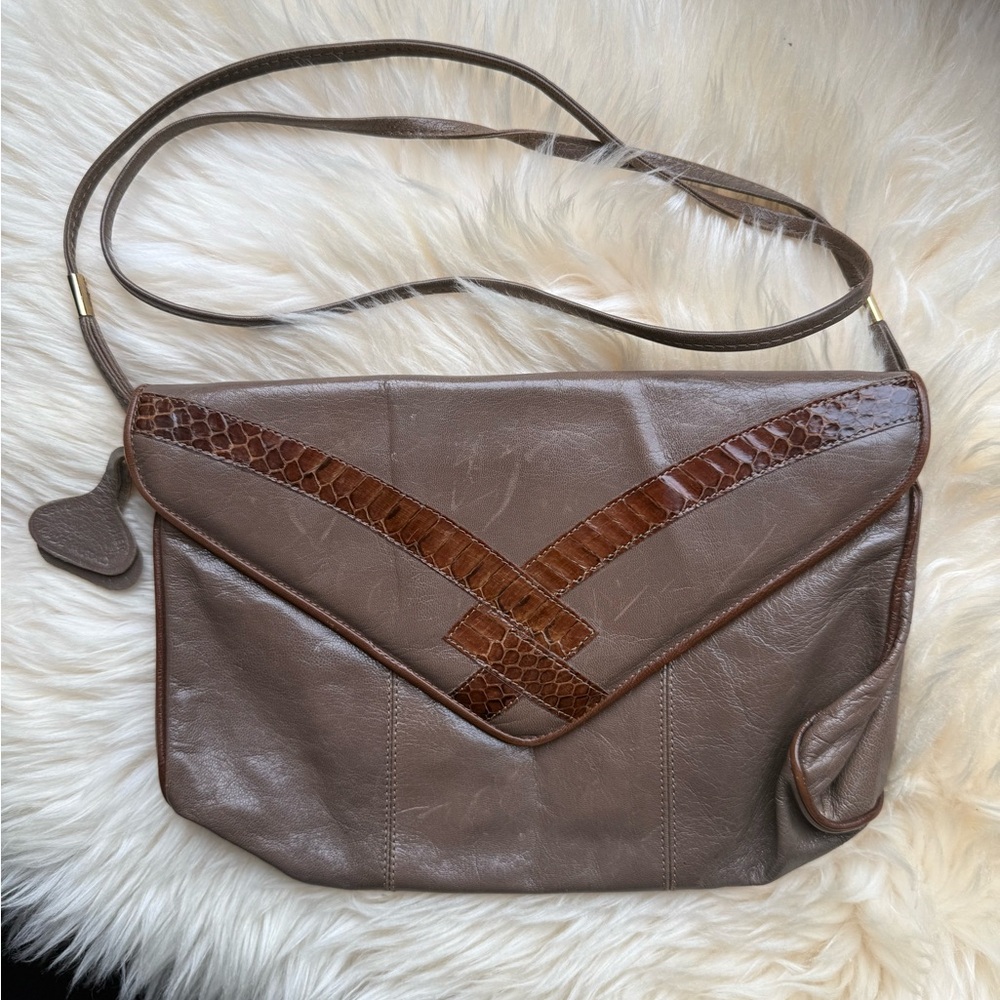 Vintage Italian snakeskin Leather Crossbody Bag